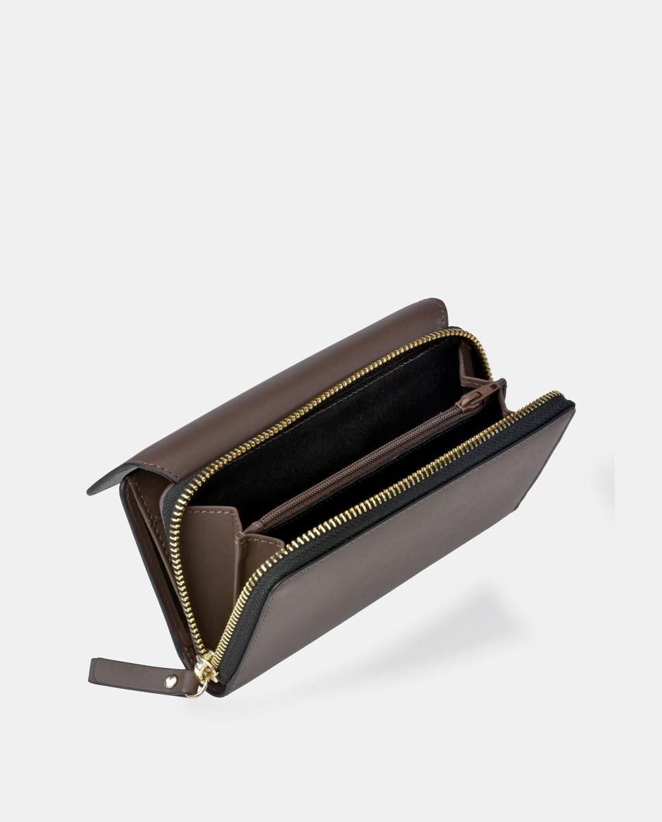 Imagen 3 de Monedero tarjetero mujer Guy Laroche con cremallera en piel - Marrón chocolate Marrón chocolate