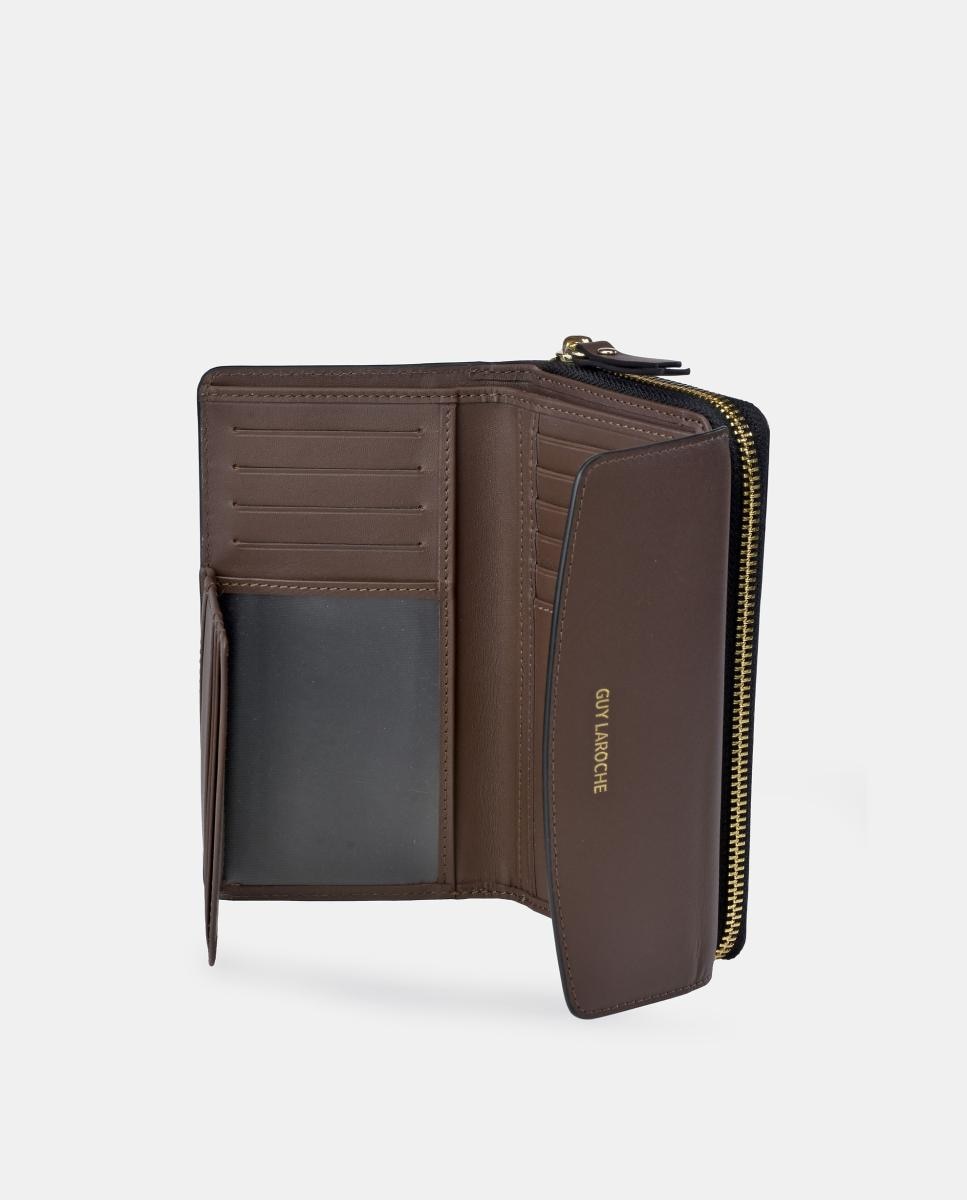 Imagen 5 de Monedero tarjetero mujer Guy Laroche con cremallera en piel - Marrón chocolate Marrón chocolate