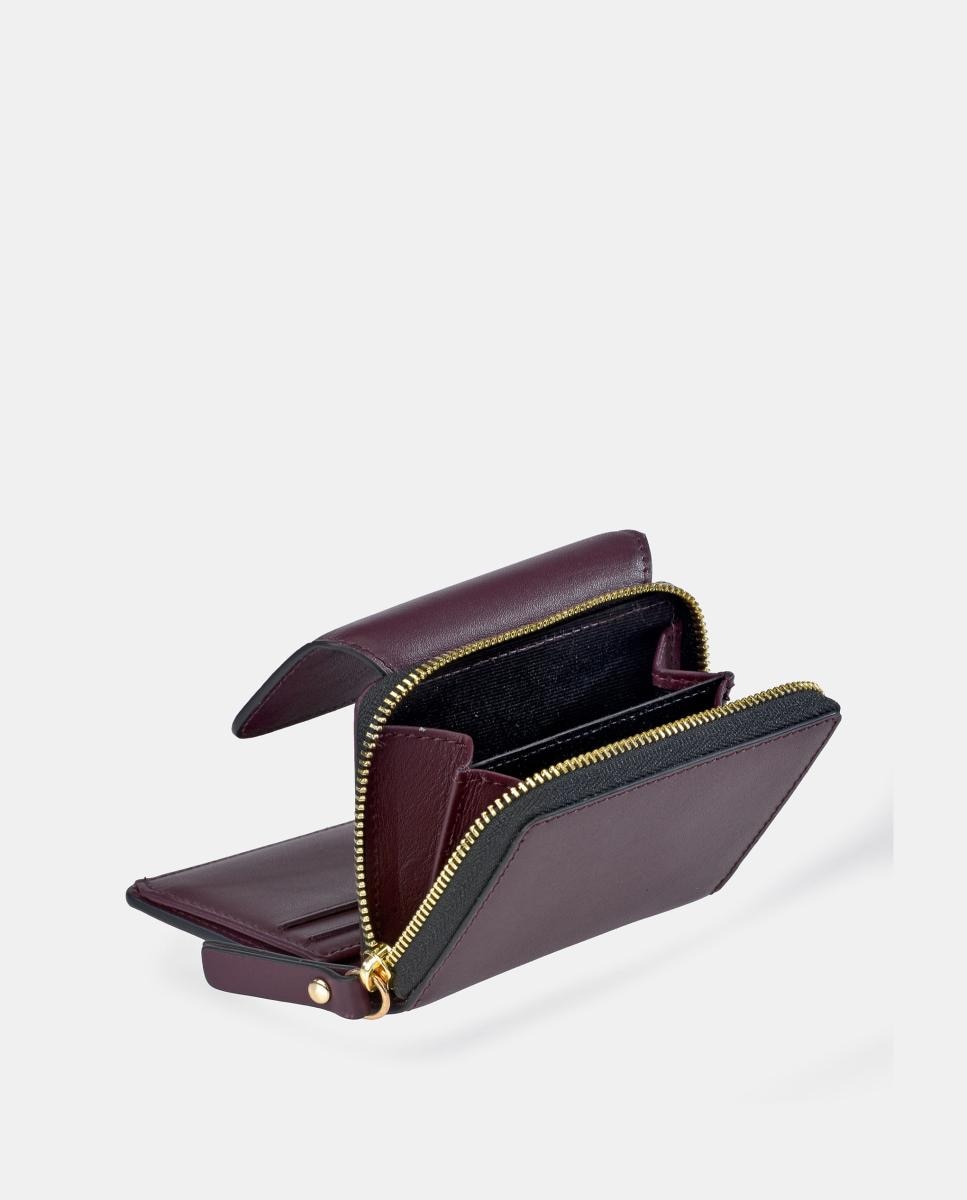 Imagen 3 de Monedero billetero mini Guy Laroche para mujer en piel con solapa - Rojo oscuro Rojo oscuro