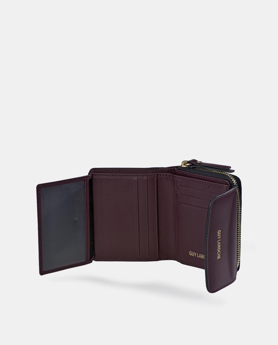 Imagen 5 de Monedero billetero mini Guy Laroche para mujer en piel con solapa - Rojo oscuro Rojo oscuro