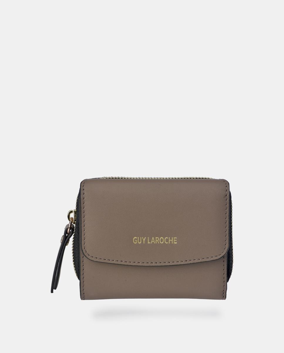 Imagen 1 de Monedero billetero mini Guy Laroche para mujer en piel con solapa - Marrón topo Marrón topo