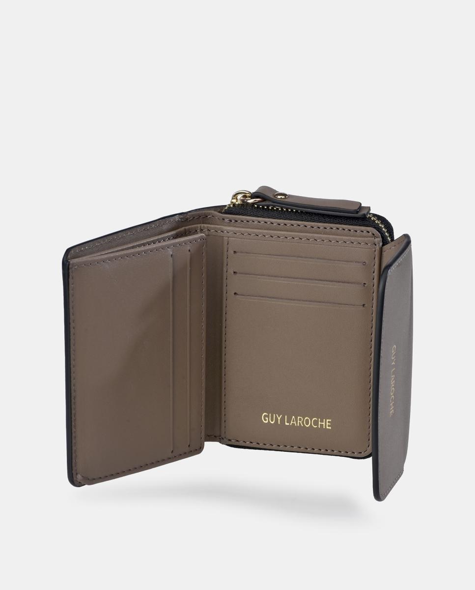 Imagen 4 de Monedero billetero mini Guy Laroche para mujer en piel con solapa - Marrón topo Marrón topo