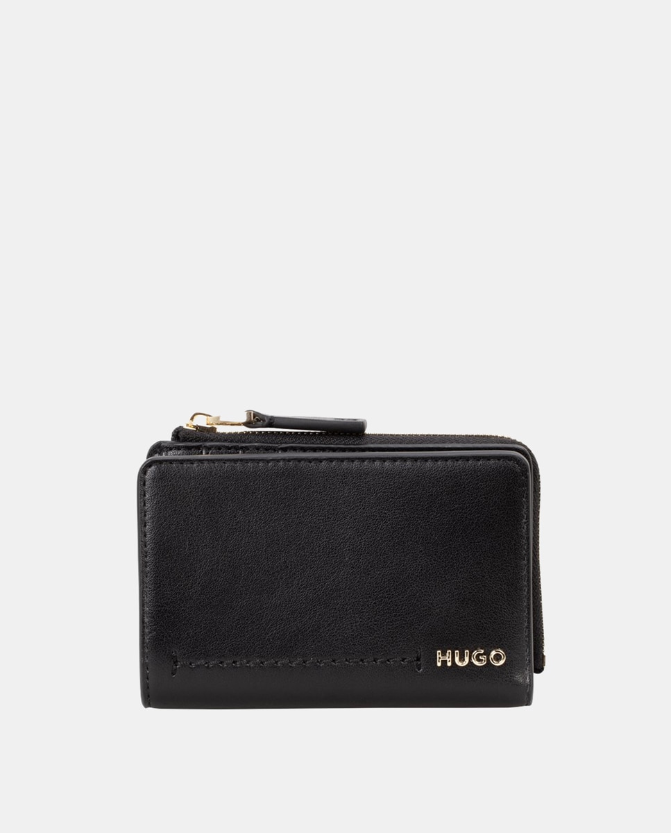 Imagen 1 de Cartera pequeña de poliéster reciclado en liso - Hugo - Negro Negro