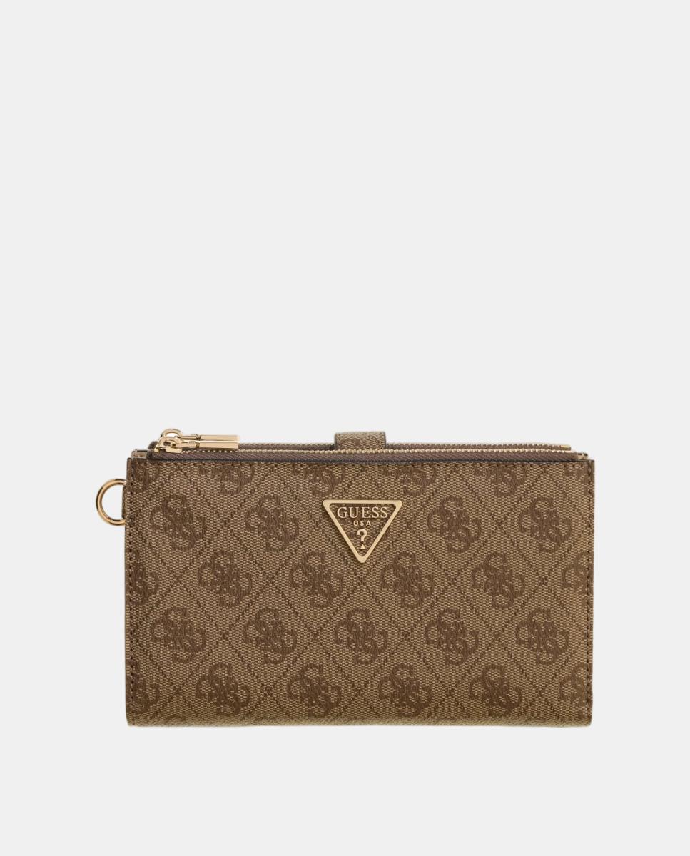 Imagen 1 de Cartera con estuche a medida, logo triangular y estampado de logotipos Beige