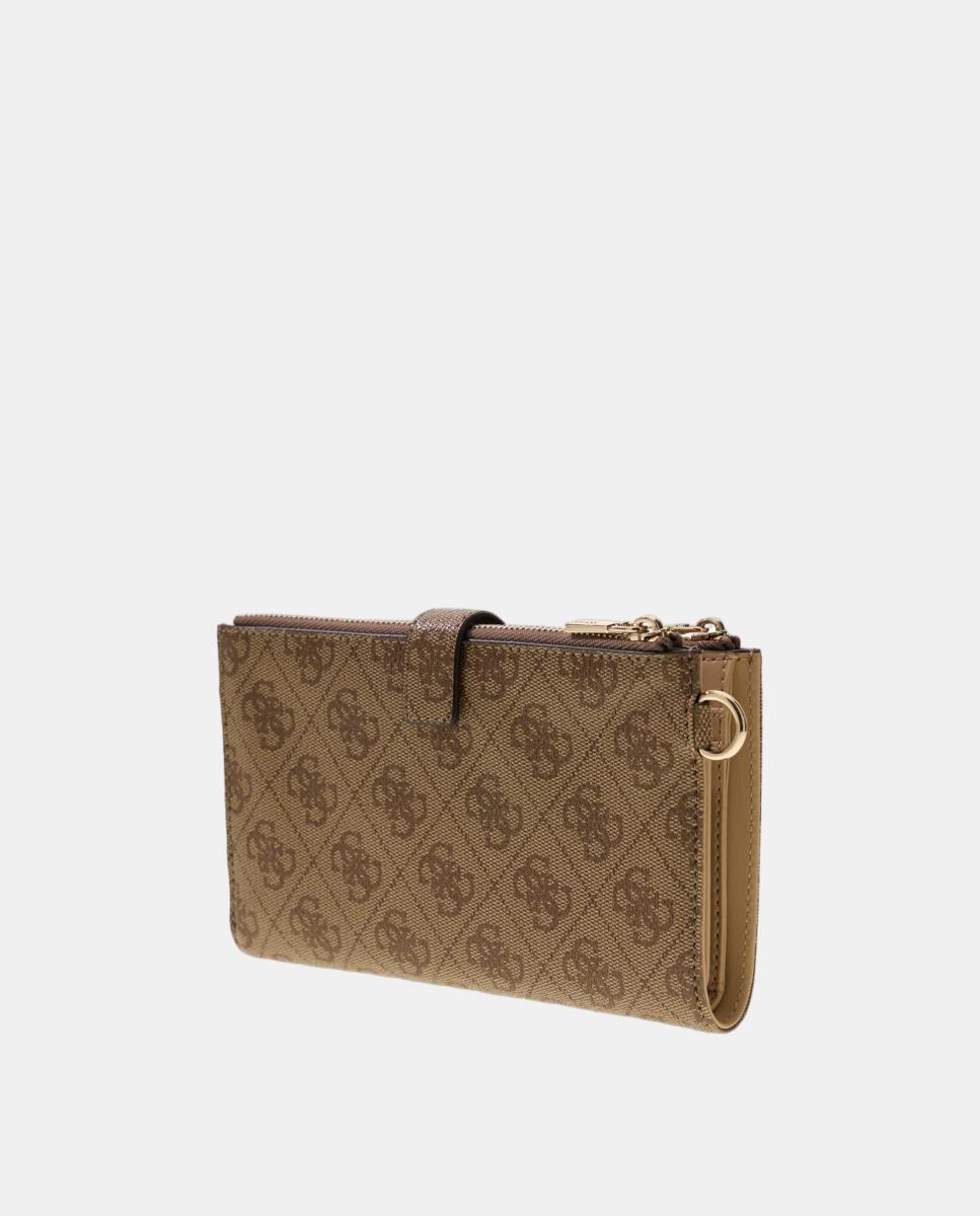 Imagen 2 de Cartera con estuche a medida, logo triangular y estampado de logotipos - Guess - Beige Beige