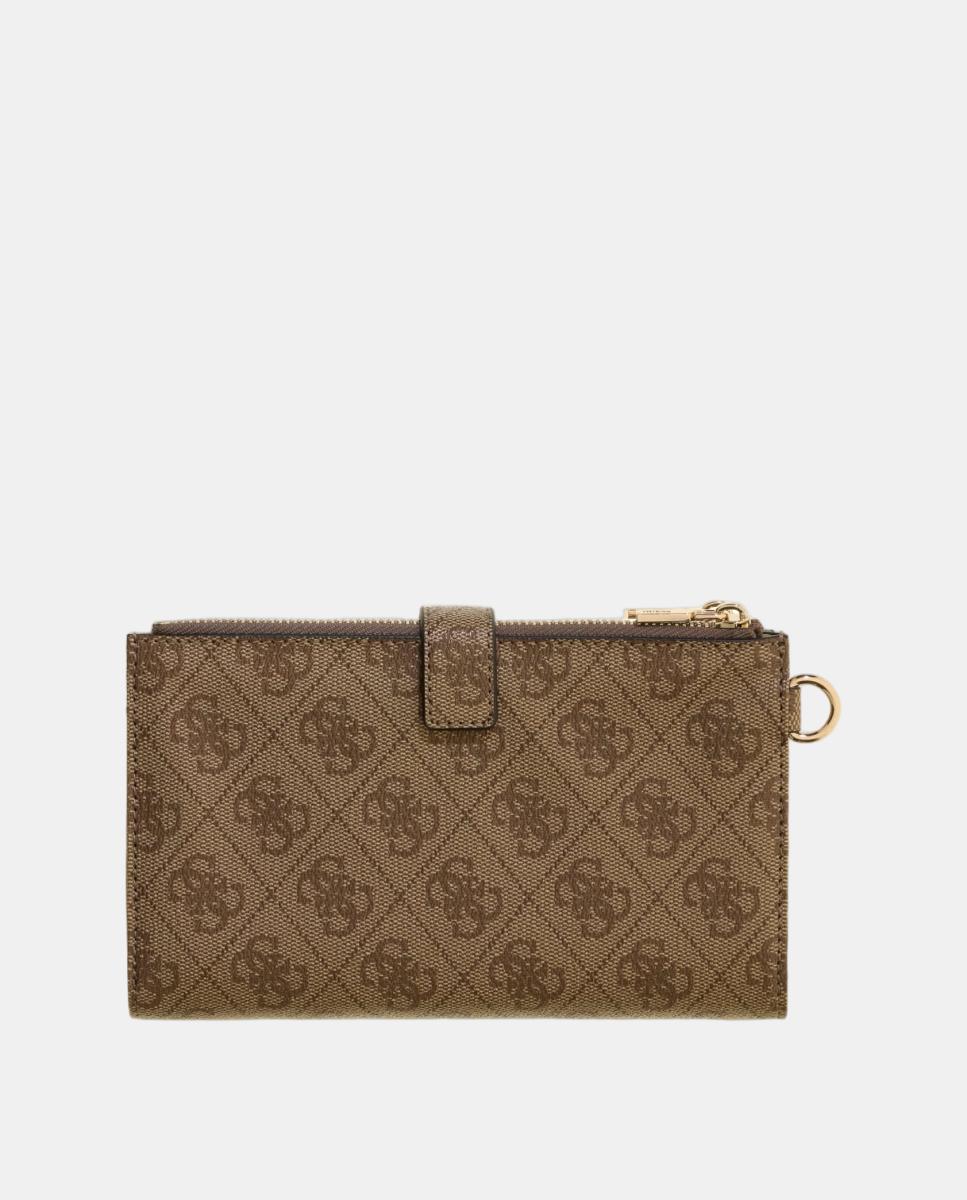 Imagen 3 de Cartera con estuche a medida, logo triangular y estampado de logotipos - Guess - Beige Beige