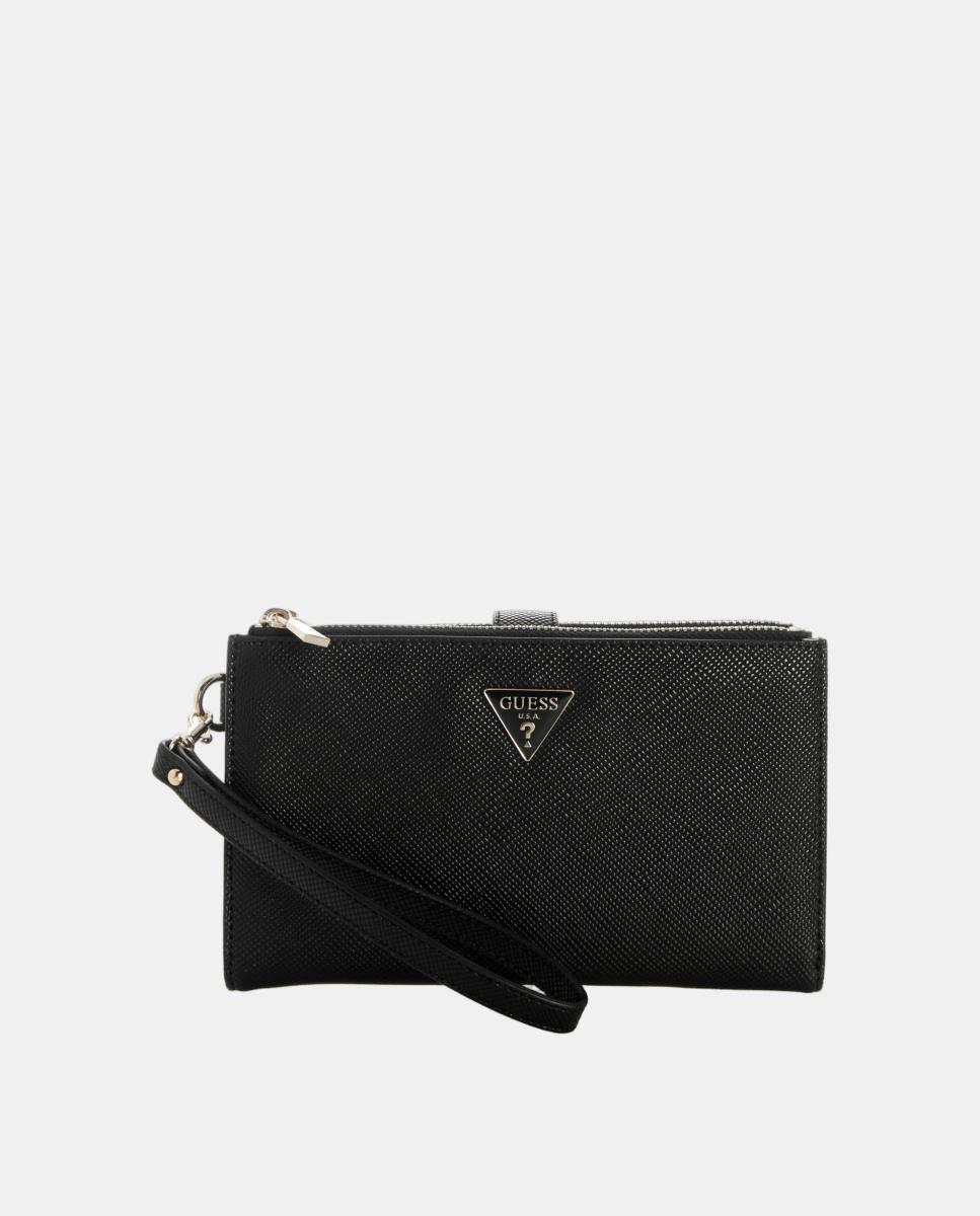 Imagen 1 de Cartera con estuche a medida, logo triangular y estampado de logotipos Negro