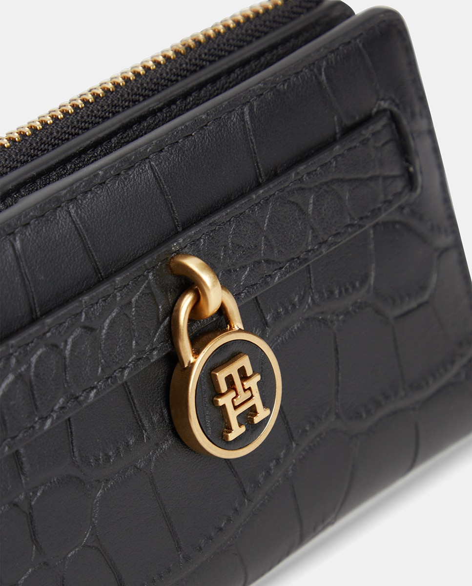 Imagen 3 de Cartera mediana de piel de mujer en color - Tommy Hilfiger - Negro Negro
