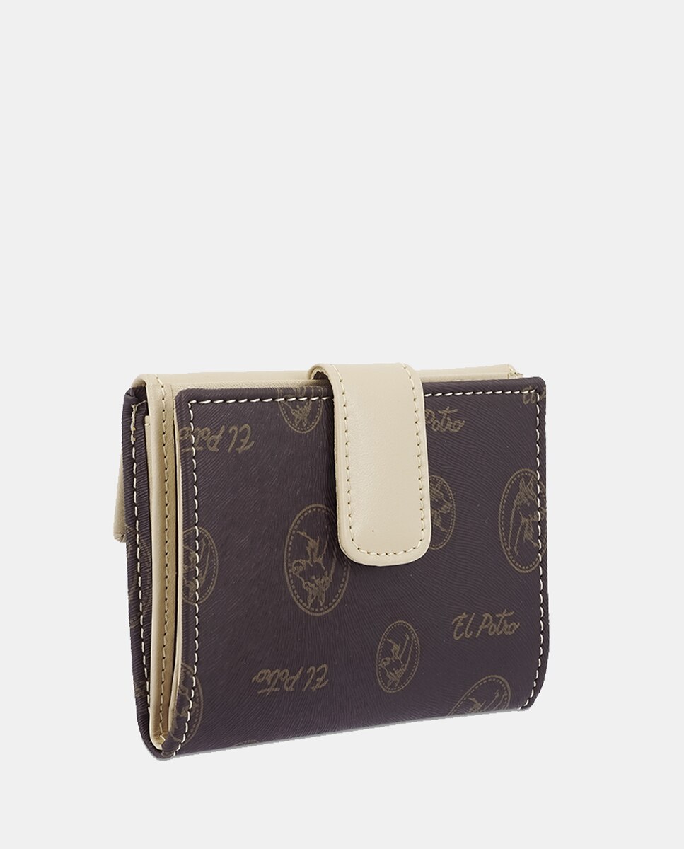 Cartera pequeña marrón en lona y piel - El Potro - Marrón Marrón-3