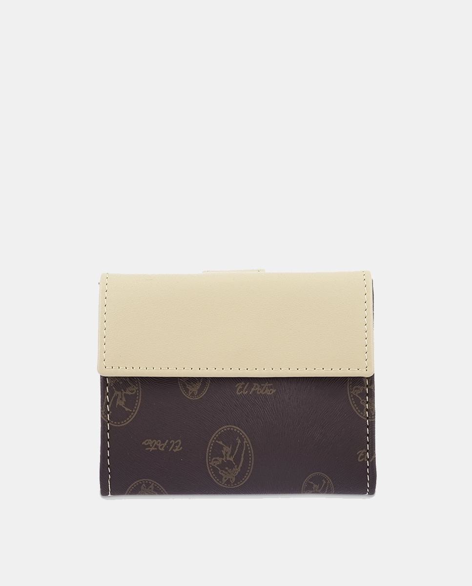 Cartera pequeña marrón en lona y piel - El Potro - Marrón Marrón-4