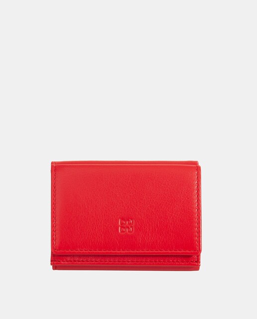 Imagem 0 de Carteira Pequena com Porta-Moedas e em Pele de Bezerro Tipo Napa - Vermelho