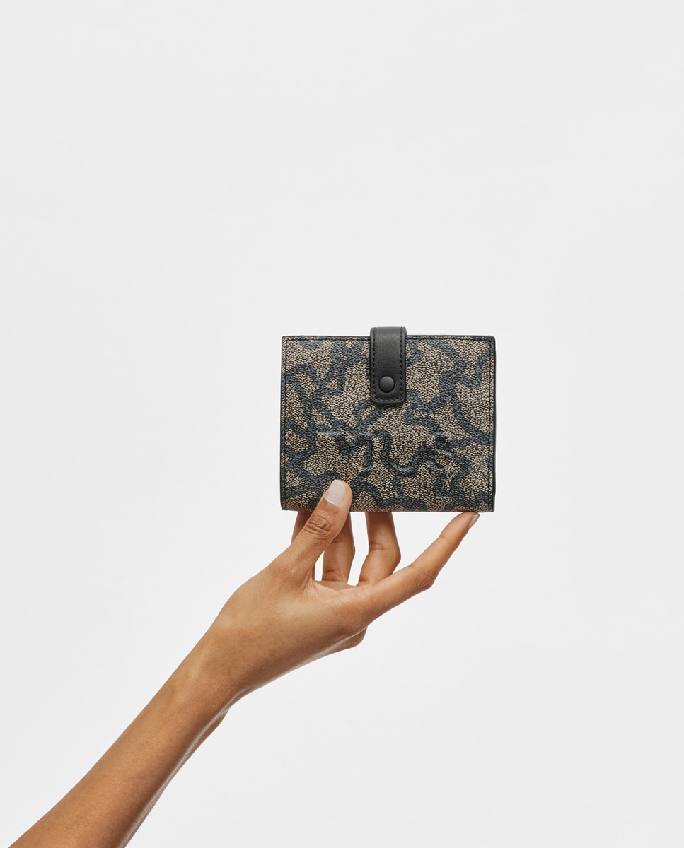 Carteira Pequena Kaos Icon com Estampado de Logótipos - Preto Preto-5
