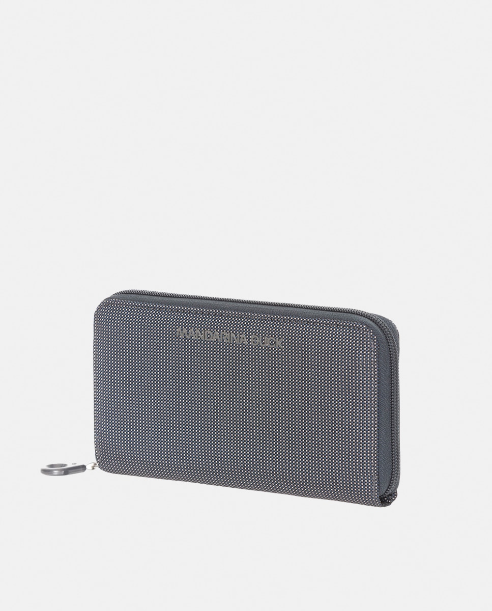 Cartera grande gris oscura con cremallera - Mandarina Duck - Gris oscuro Gris oscuro-1