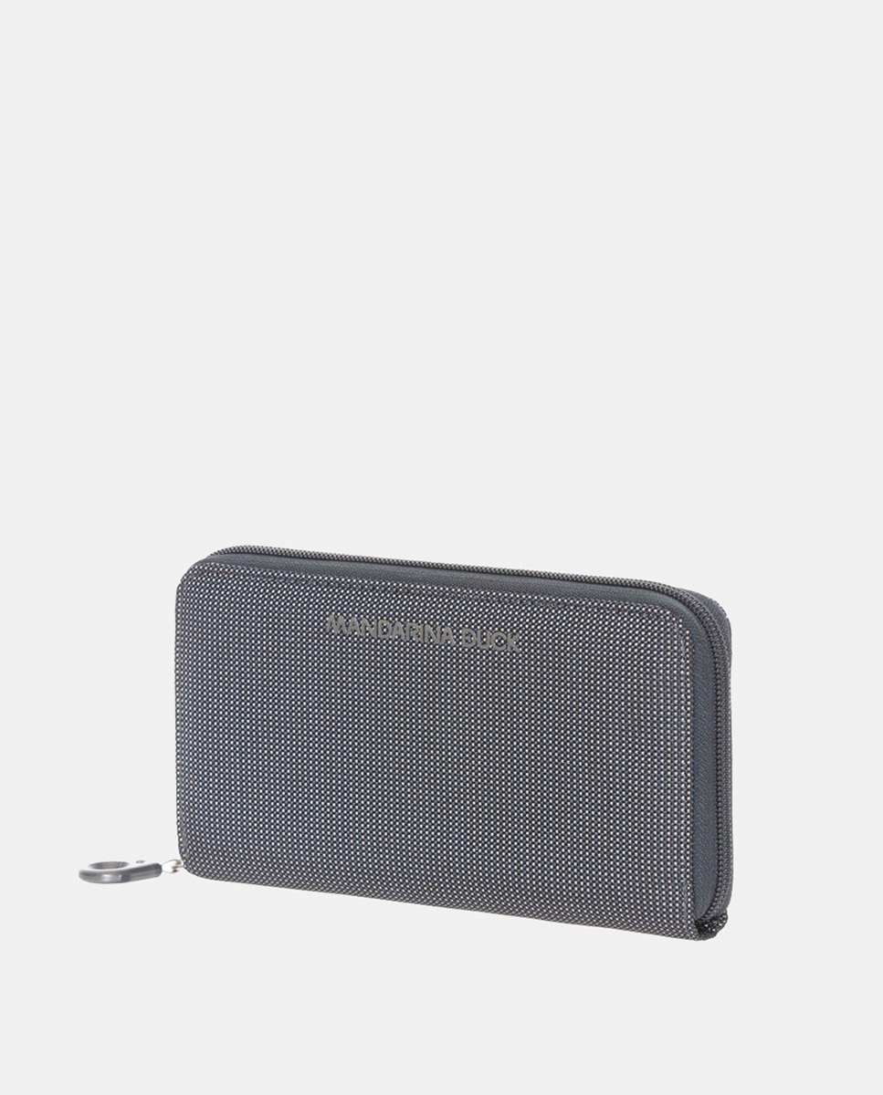 Cartera grande gris oscura con cremallera - Mandarina Duck - Gris oscuro Gris oscuro-4