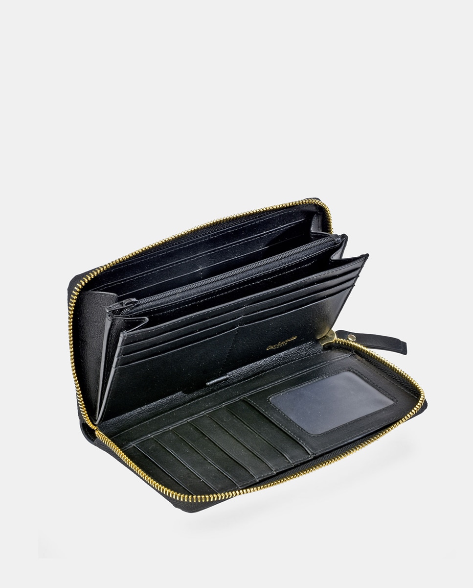 Cartera grande de piel con cremallera - Guy Laroche - Negro Negro-3