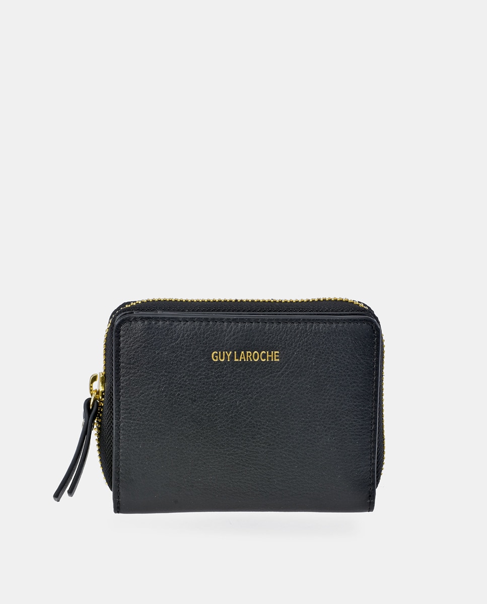 Imagen 1 de Monedero mediano de piel con cremallera - Guy Laroche - Negro Negro