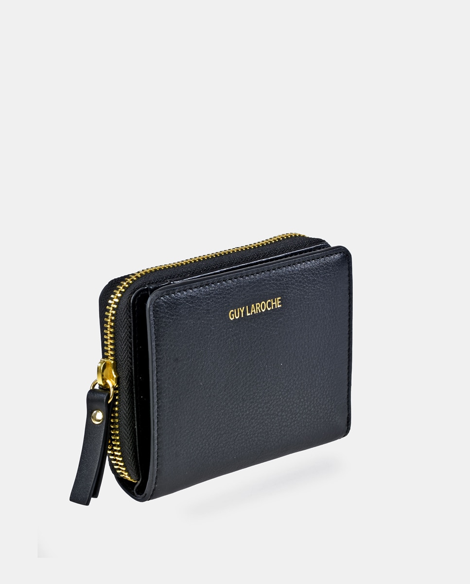 Imagen 2 de Monedero mediano de piel con cremallera - Guy Laroche - Negro Negro