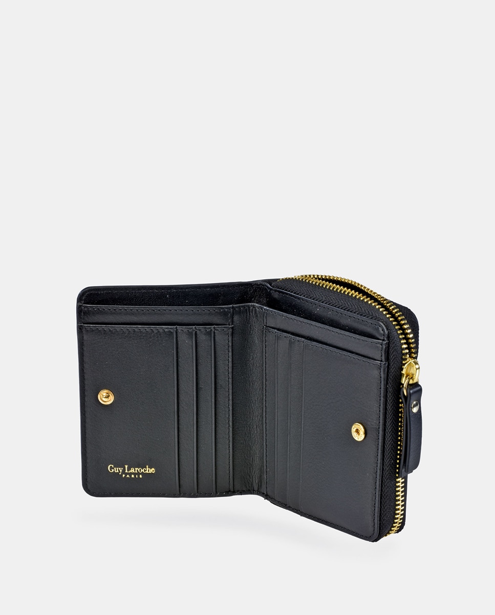 Imagen 4 de Monedero mediano de piel con cremallera - Guy Laroche - Negro Negro