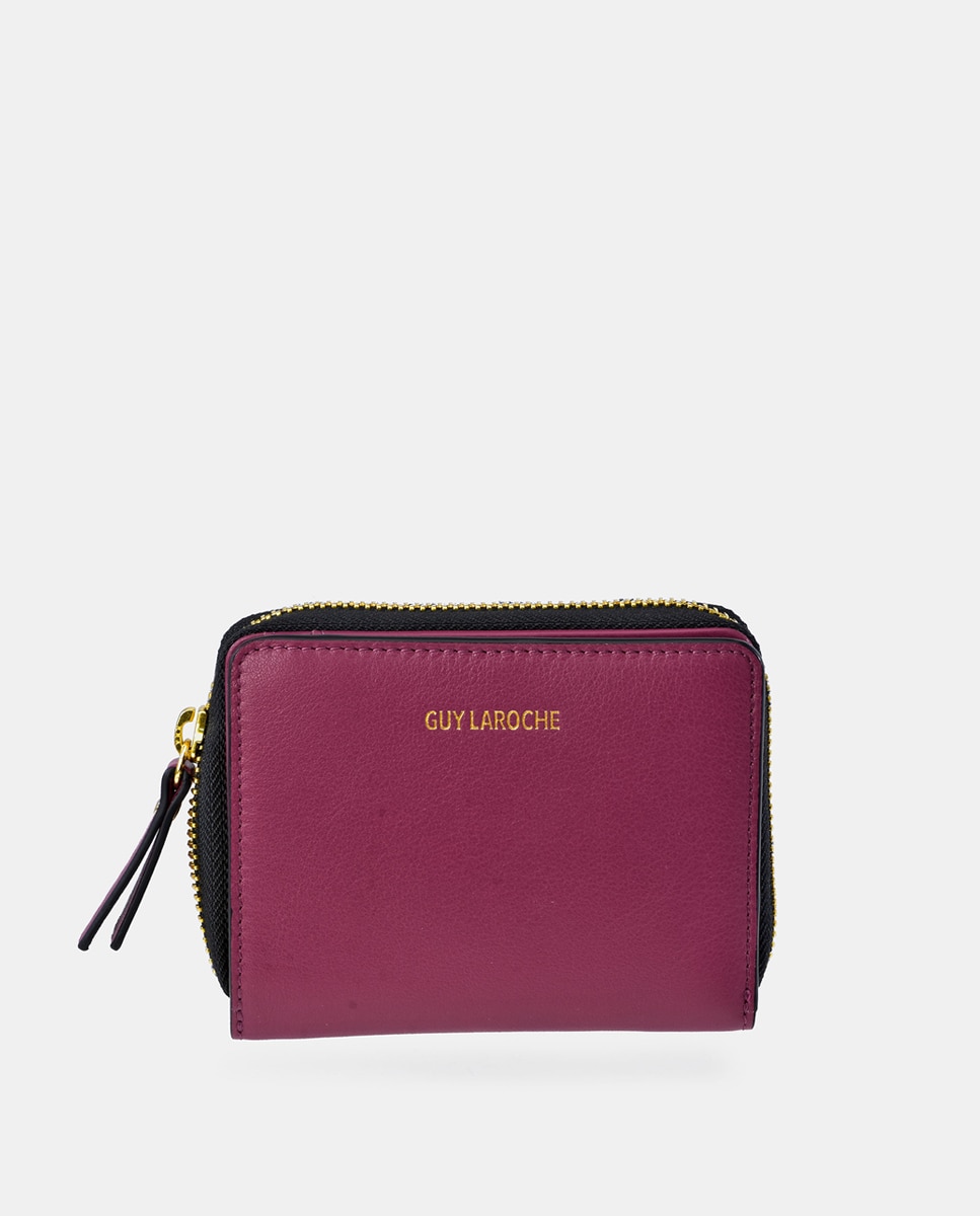 Imagen 1 de Monedero mediano de piel con cremallera - Guy Laroche - Fucsia Fucsia