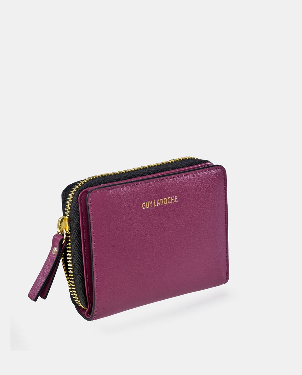 Imagen 2 de Monedero mediano de piel con cremallera - Guy Laroche - Fucsia Fucsia