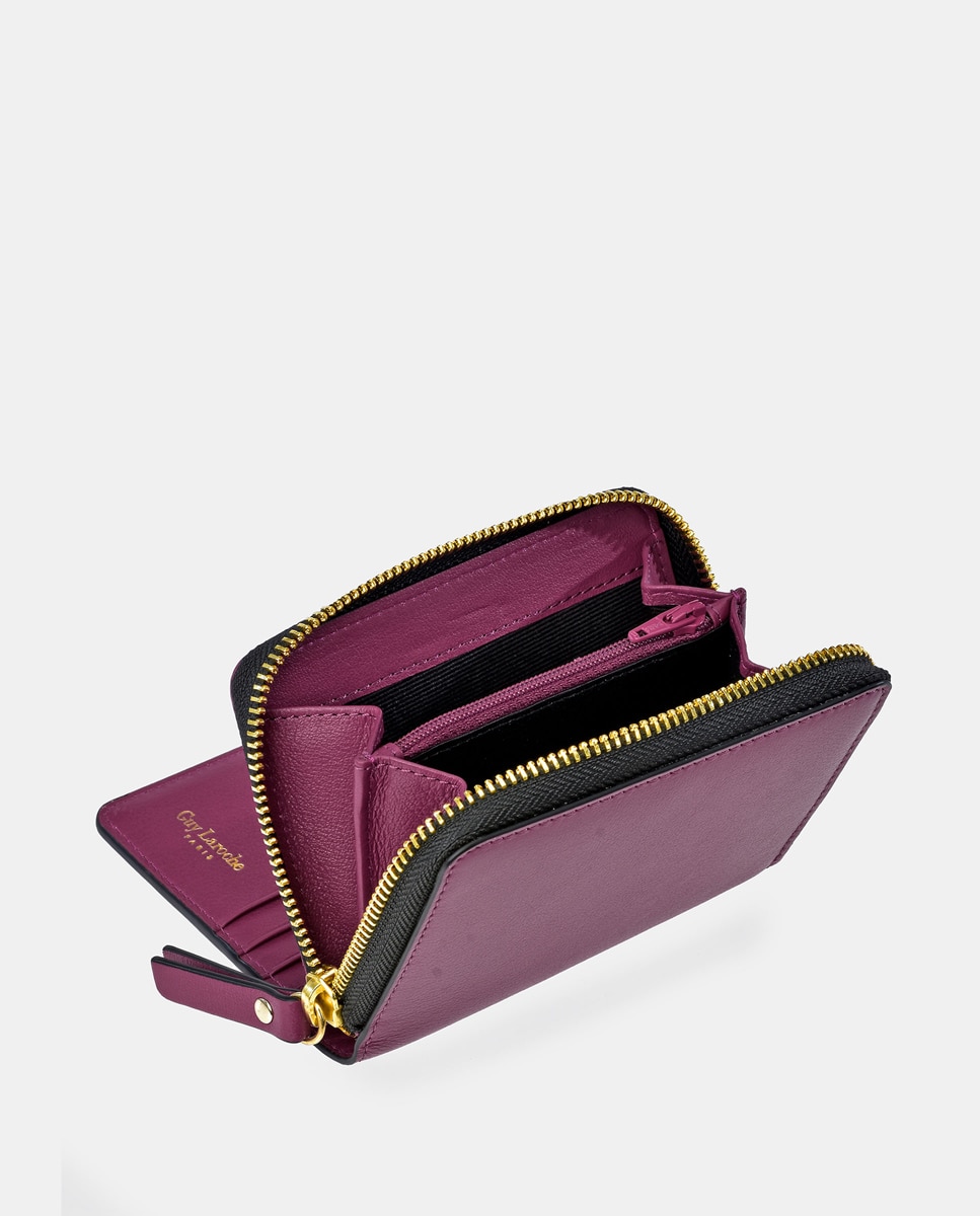 Imagen 3 de Monedero mediano de piel con cremallera - Guy Laroche - Fucsia Fucsia