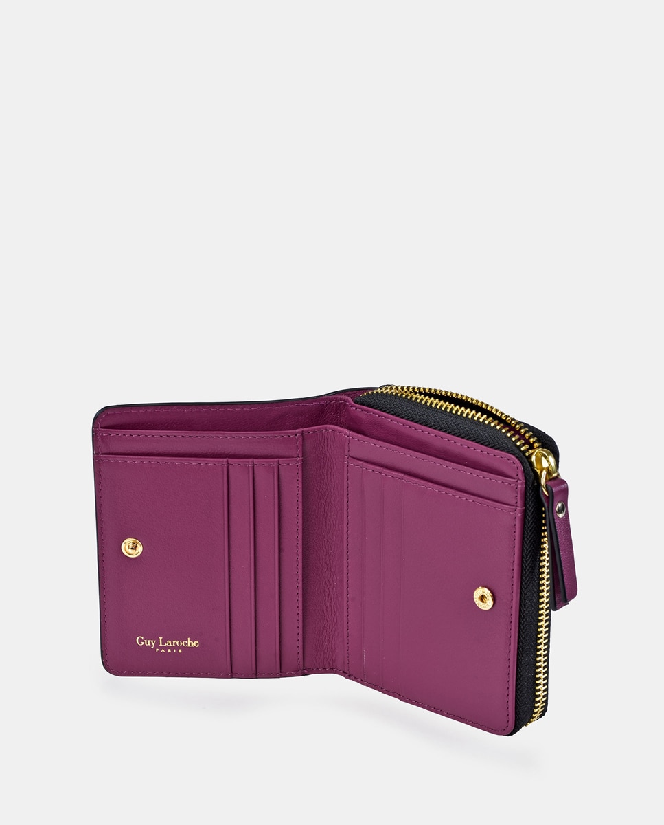 Imagen 4 de Monedero mediano de piel con cremallera - Guy Laroche - Fucsia Fucsia