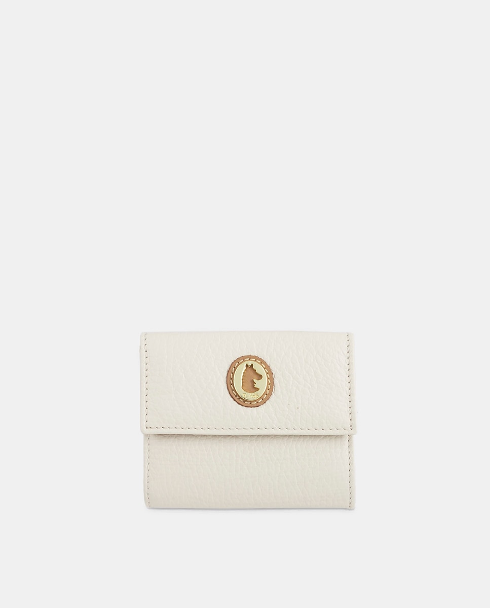 Billetero cartera de señora pequeño fabricado en piel vacuno color topo - El Potro - Beige Beige-1