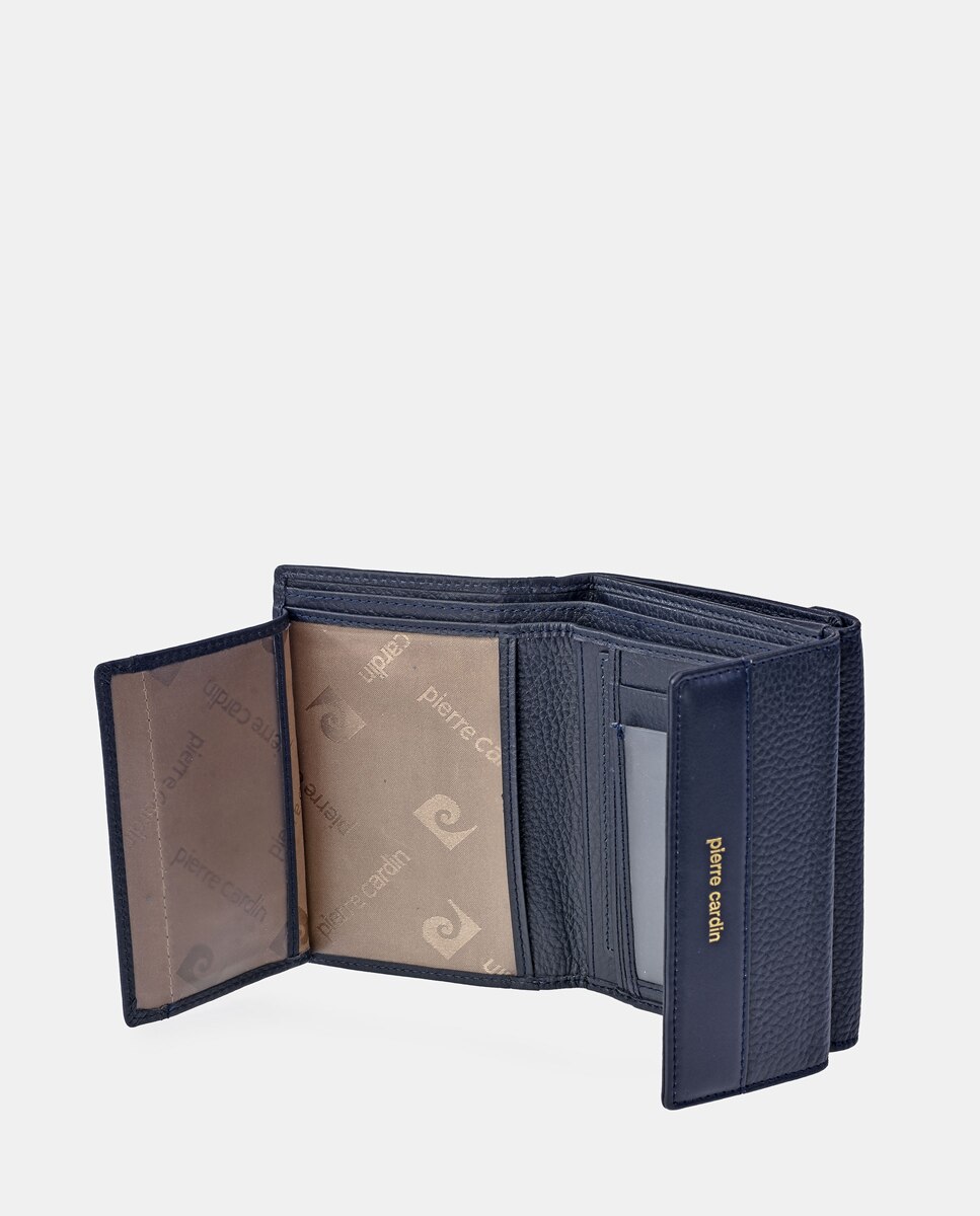 Imagen 5 de Monedero billetero con solapa en piel - Pierre Cardin - Azul Azul