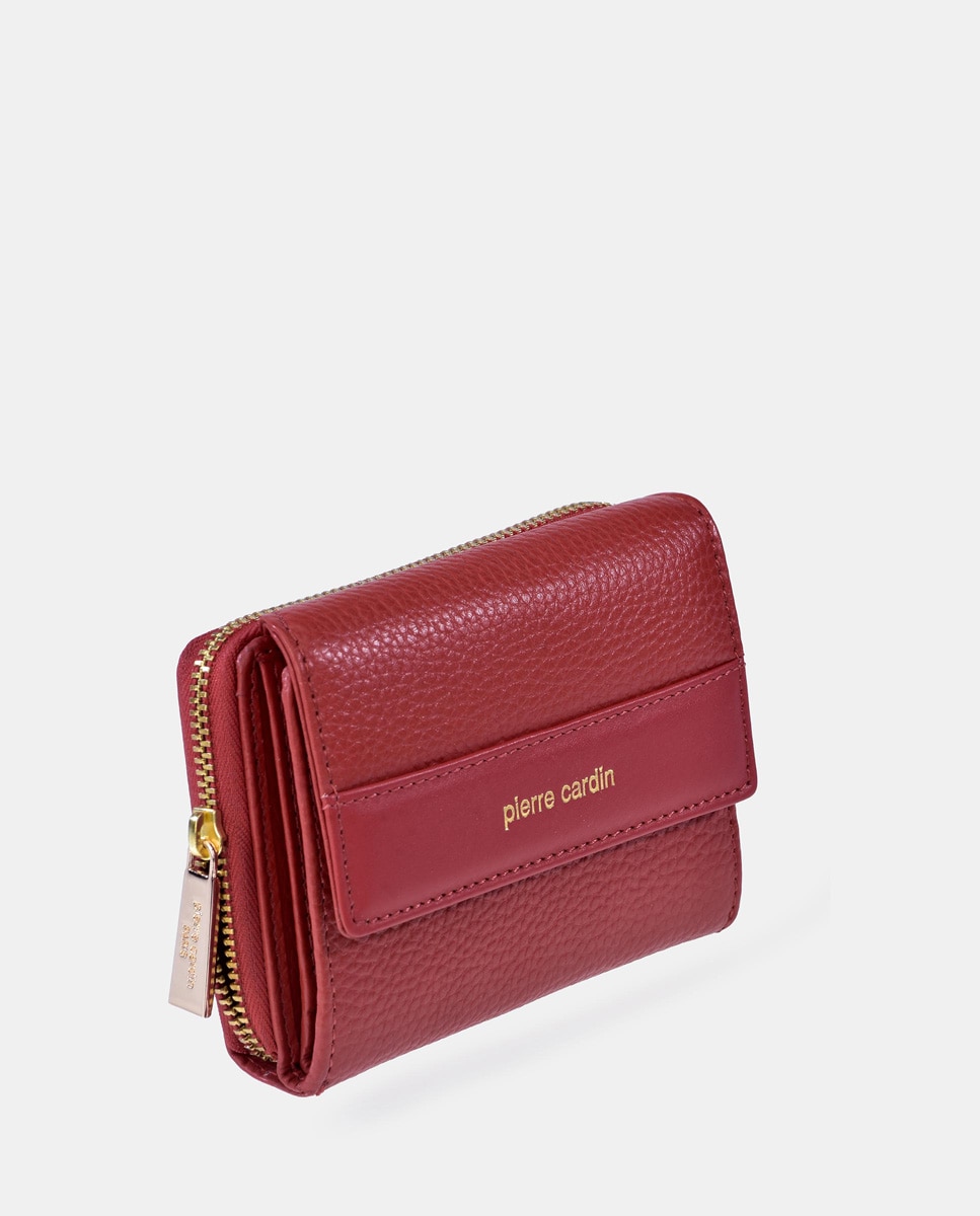 Porta-Moedas em Pele com Secção para Notas - Vermelho Vermelho-7
