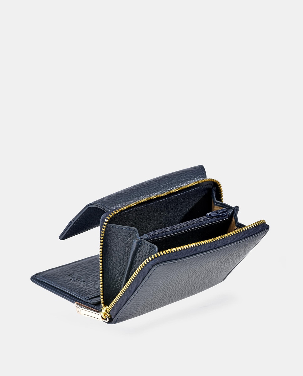 Porta-Moedas em Pele com Secção para Notas - Vermelho Azul-3