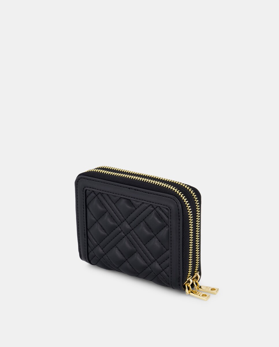 Carteira Pequena com Fecho de Correr Preto-3