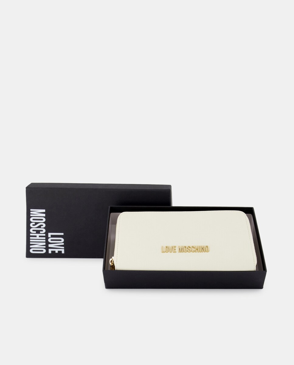 Carteira Média com Fecho de Correr Cru-1