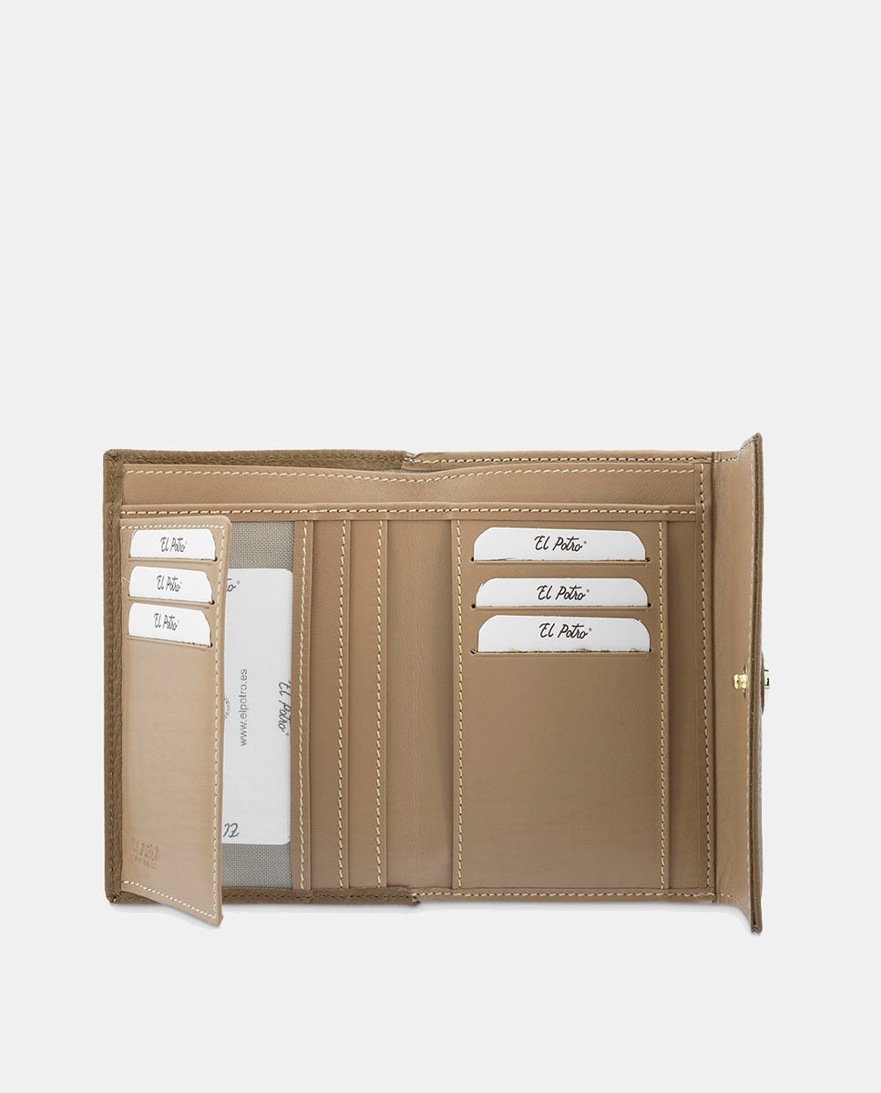 Carteira Fabricada em Pele Bovina - Taupe Camel-3