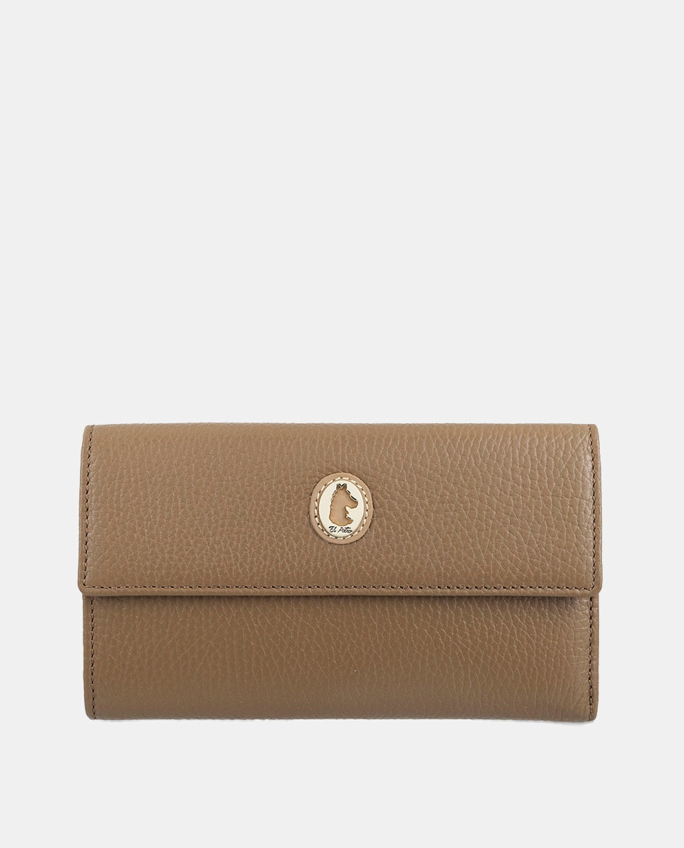 Carteira em Pele Bovina - Preto Camel-1