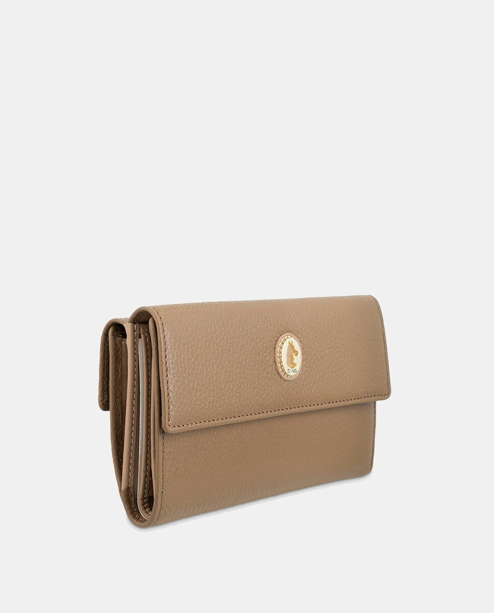Carteira em Pele Bovina - Preto Camel-3