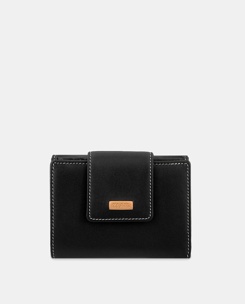 Imagen 1 de Billetero cartera de señora fabricado en piel vacuno color - El Potro - Negro Negro