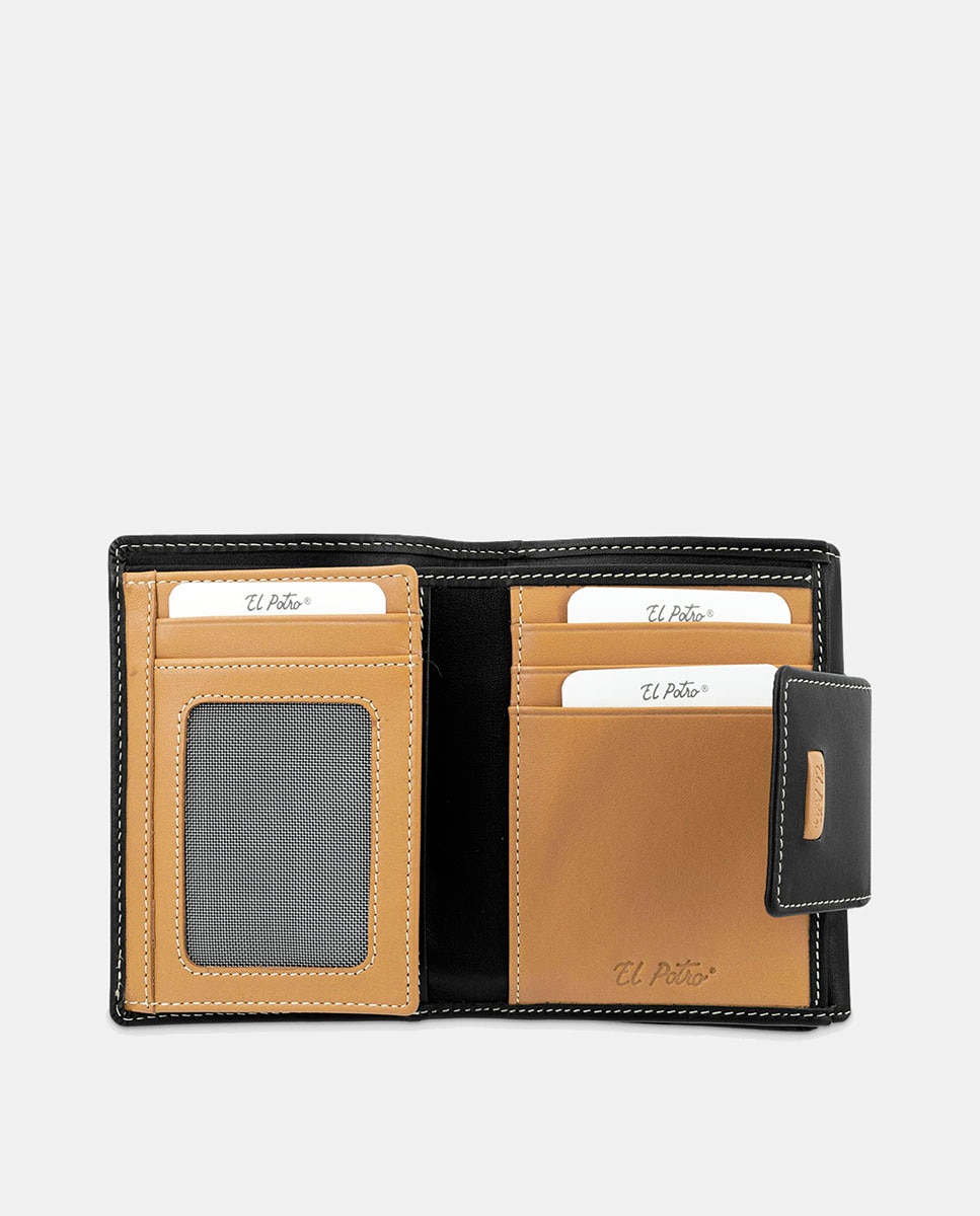 Imagen 2 de Billetero cartera de señora fabricado en piel vacuno color - El Potro - Negro Negro