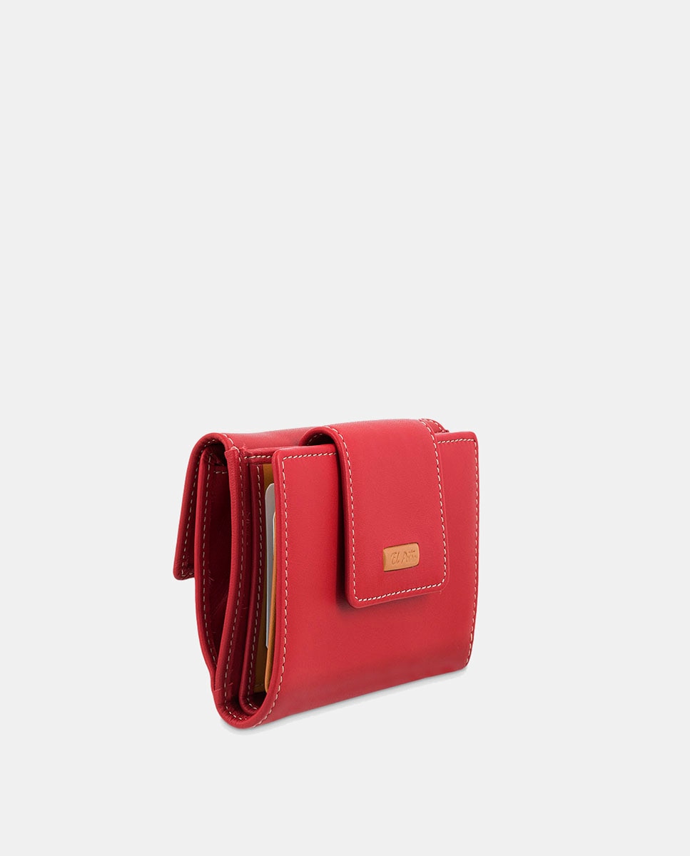 Imagen 3 de Billetero cartera de señora fabricado en piel vacuno color negro - El Potro - Rojo Rojo