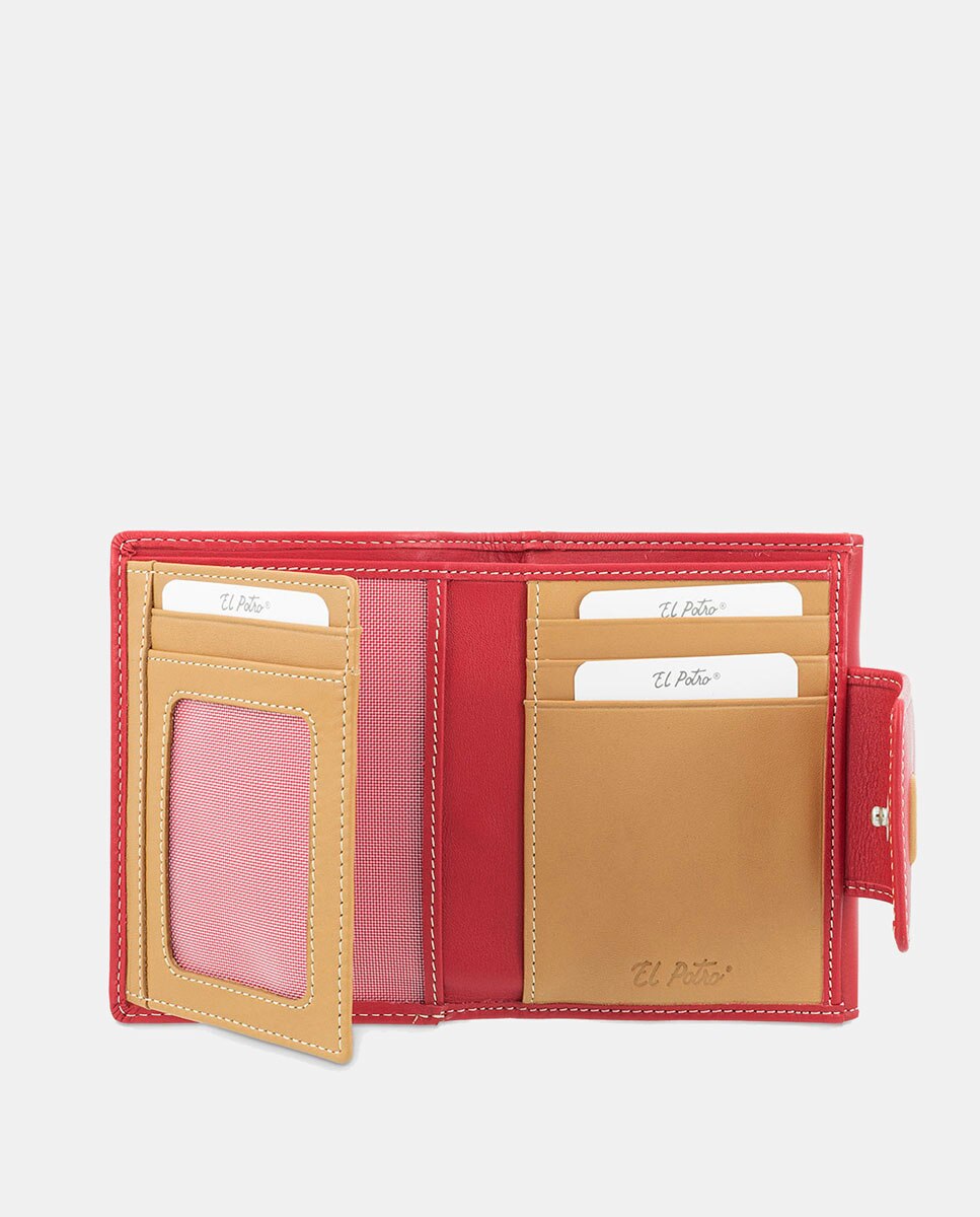 Imagen 4 de Billetero cartera de señora fabricado en piel vacuno color negro - El Potro - Rojo Rojo