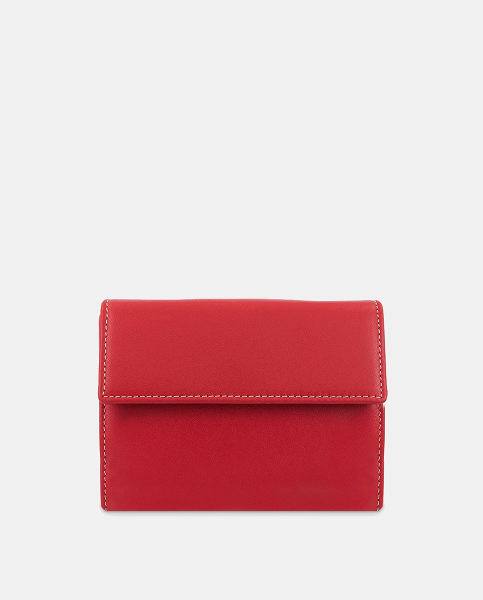 Imagen 5 de Billetero cartera de señora fabricado en piel vacuno color negro - El Potro - Rojo Rojo