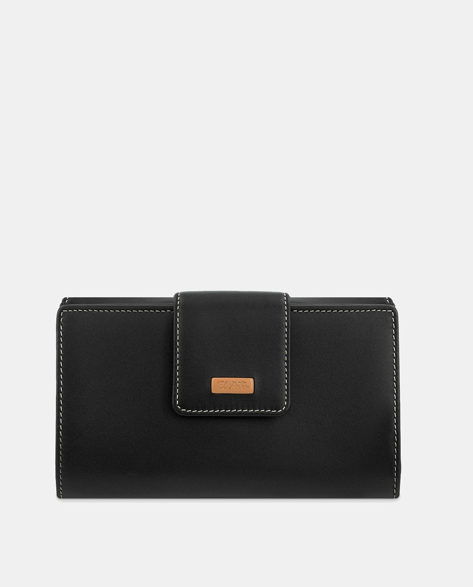 Imagen 1 de Billetero cartera de señora fabricado en piel vacuno color - El Potro - Negro Negro