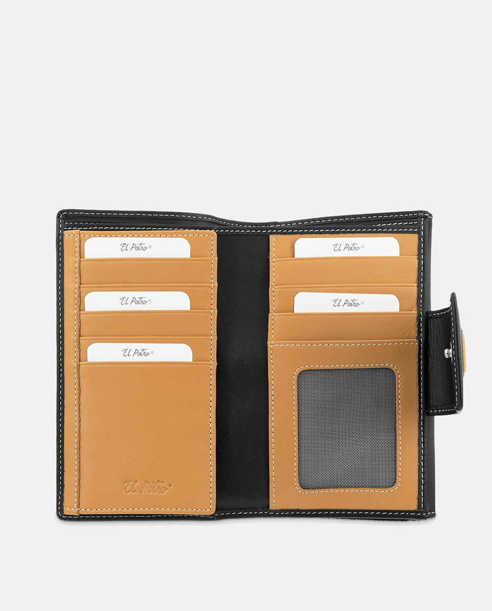 Imagen 2 de Billetero cartera de señora fabricado en piel vacuno color - El Potro - Negro Negro