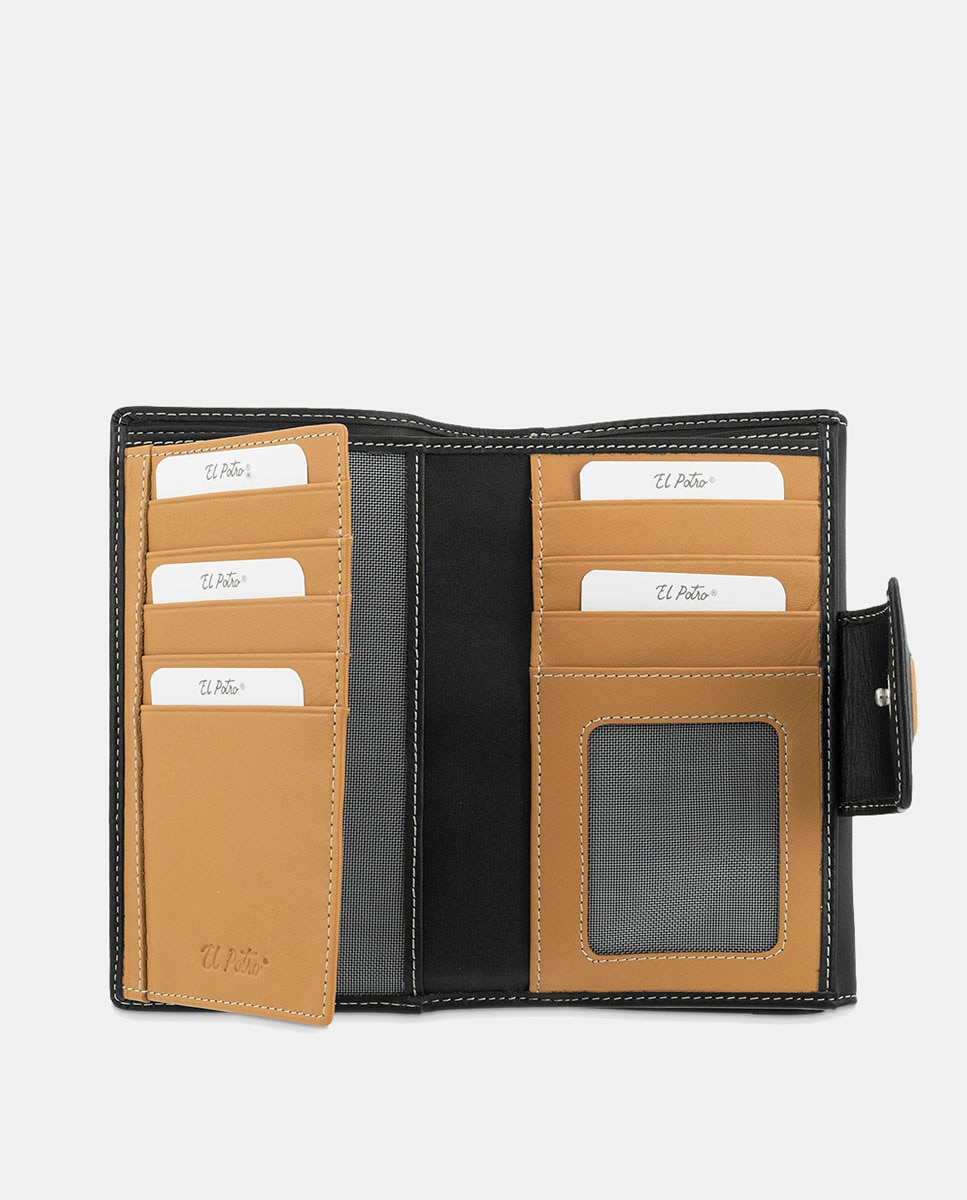 Imagen 4 de Billetero cartera de señora fabricado en piel vacuno color - El Potro - Negro Negro