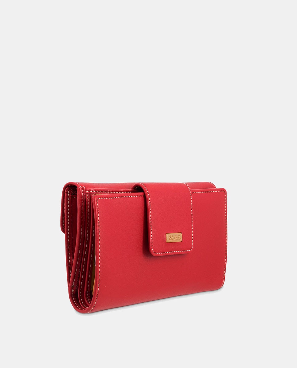 Imagen 3 de Billetero cartera de señora fabricado en piel vacuno color negro - El Potro - Rojo Rojo