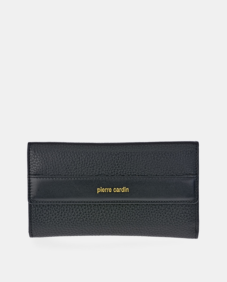 Imagem 0 de Porta-Moedas Grande em Pele com Secção para Notas e Aba