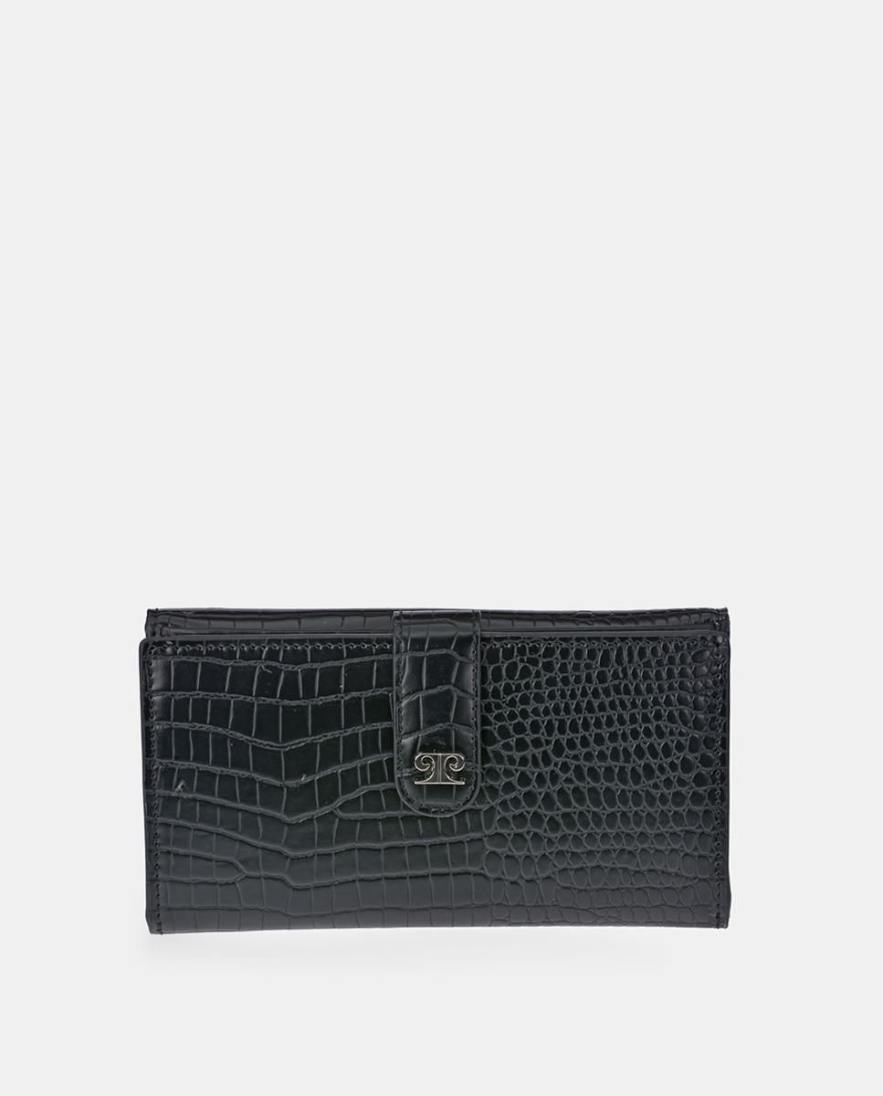 Monedero billetero grande mujer en simil piel color - Pierre Cardin - Negro Negro-1