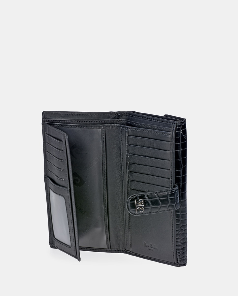 Monedero billetero grande mujer en simil piel color - Pierre Cardin - Negro Negro-2