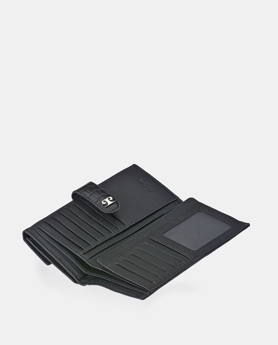 Monedero billetero grande mujer en simil piel color - Pierre Cardin - Negro Negro-3