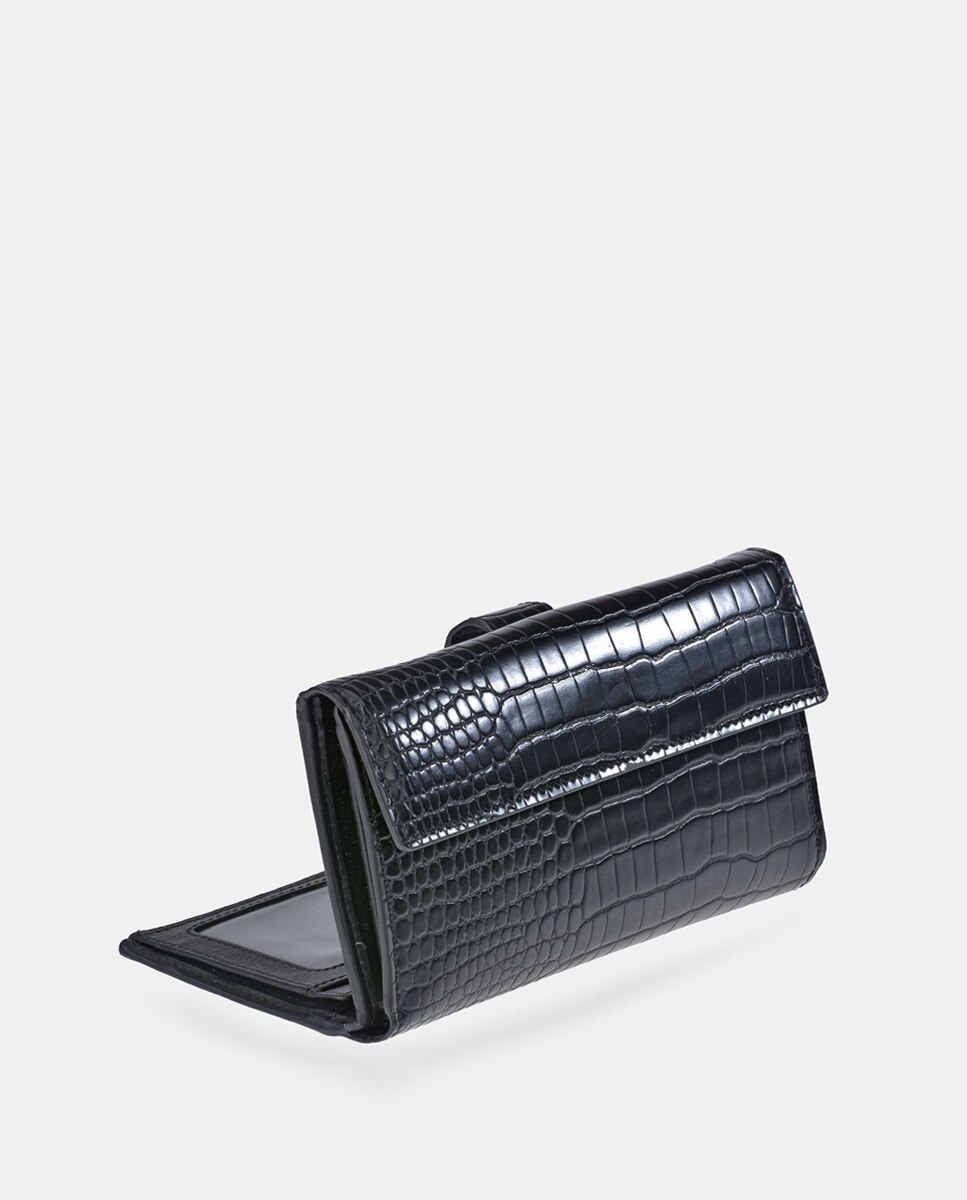 Monedero billetero grande mujer en simil piel color - Pierre Cardin - Negro Negro-4