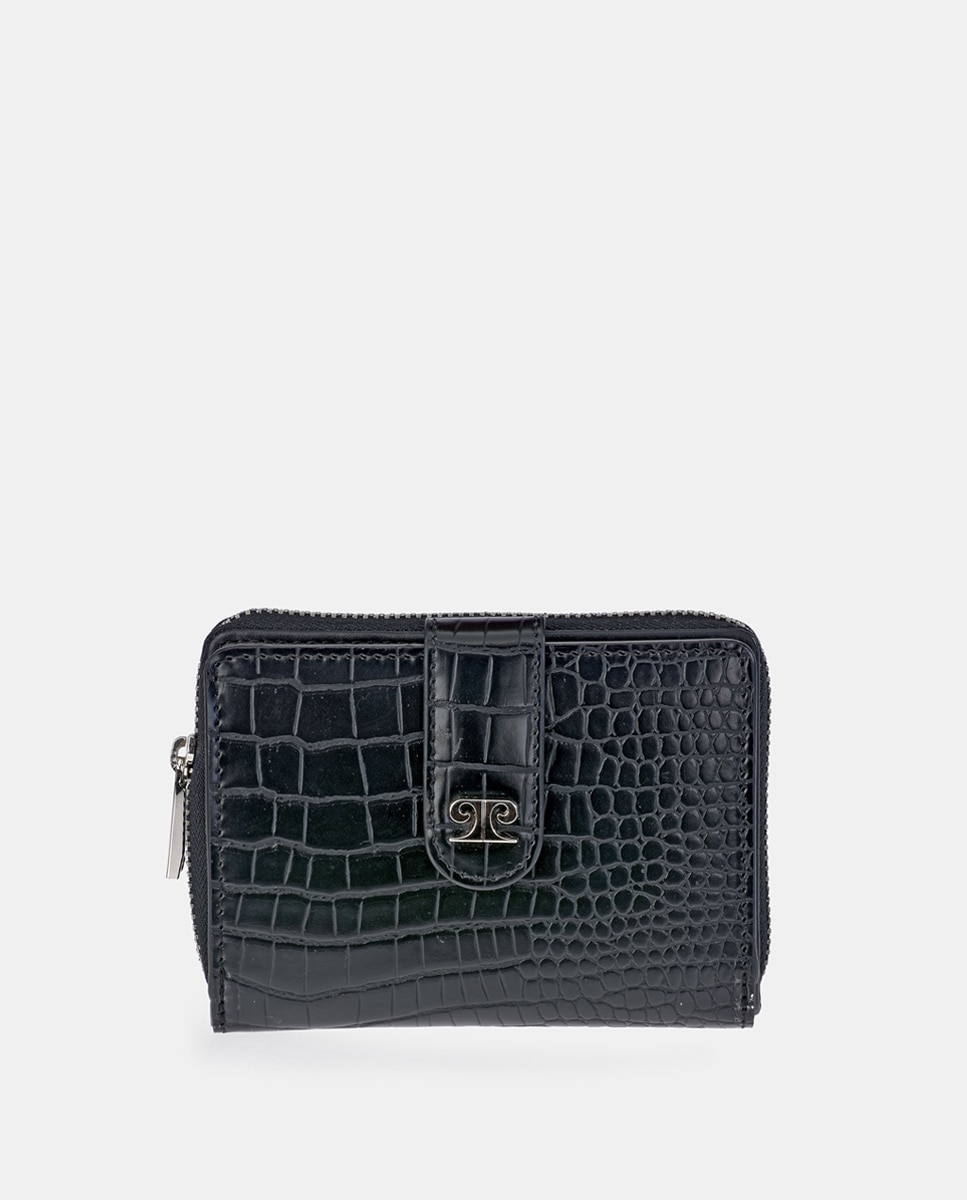 Monedero billetero mediano mujer en simil piel color - Pierre Cardin - Negro Negro-1